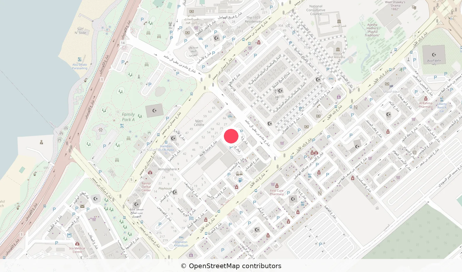 Map of the Abu Dhabi office on Khaled Bin Al Waleed Street